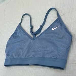 Blue V-Neck Nike Sports Bra